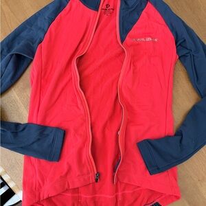 Red and Gray Full-Zip Bike Jersey